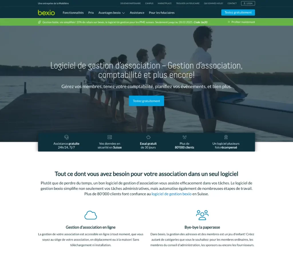 Landing Page de bexio.com